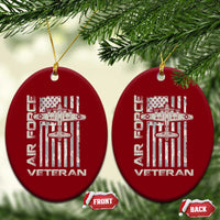 Air Force Veteran Ceramic Ornament Vintage Camo USA Flag Veterans - Wonder Print Shop