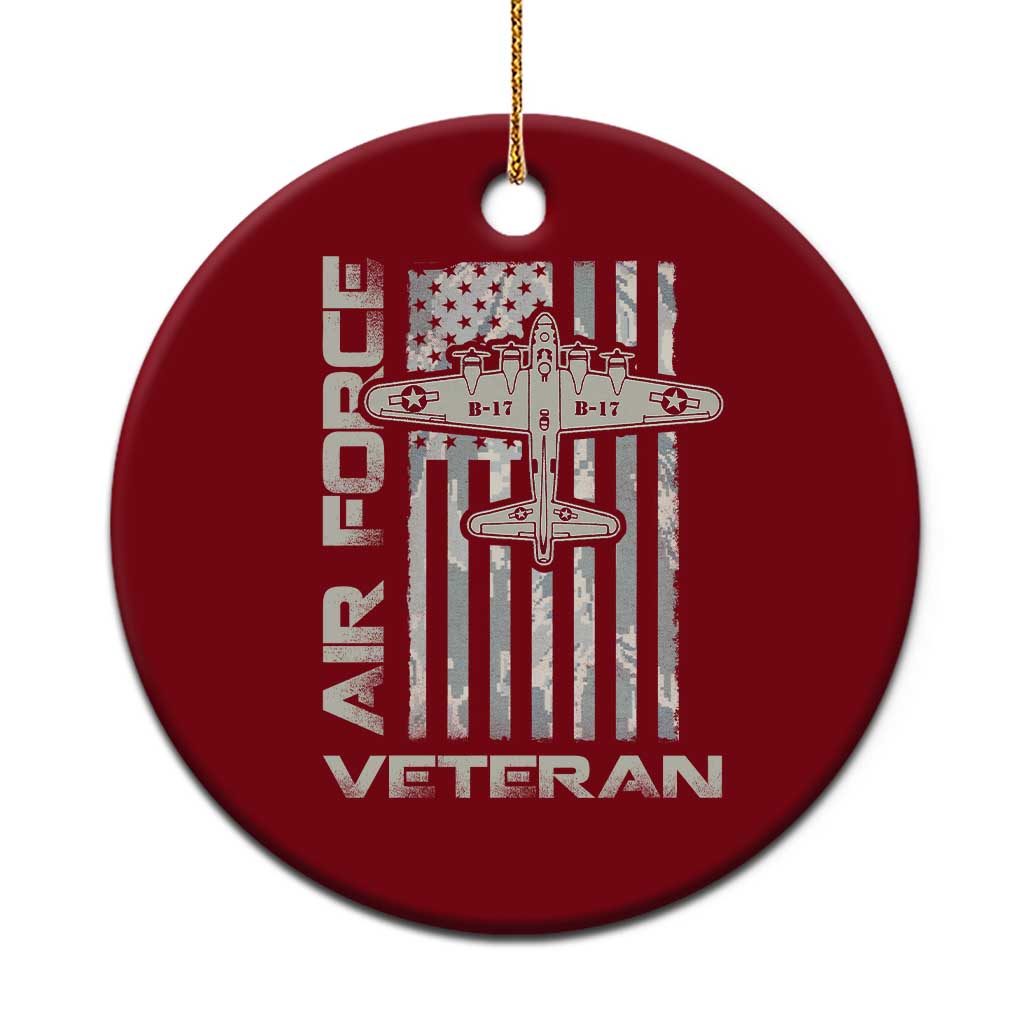 Air Force Veteran Ceramic Ornament Vintage Camo USA Flag Veterans - Wonder Print Shop