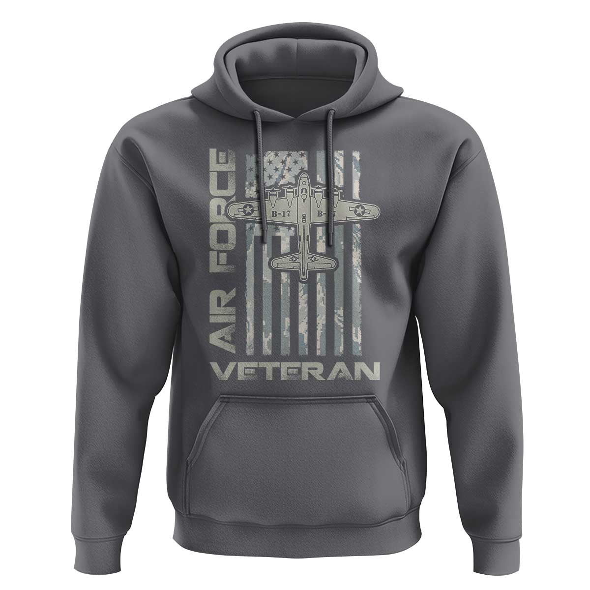 Air Force Veteran Hoodie Vintage Camo USA Flag Veterans - Wonder Print Shop