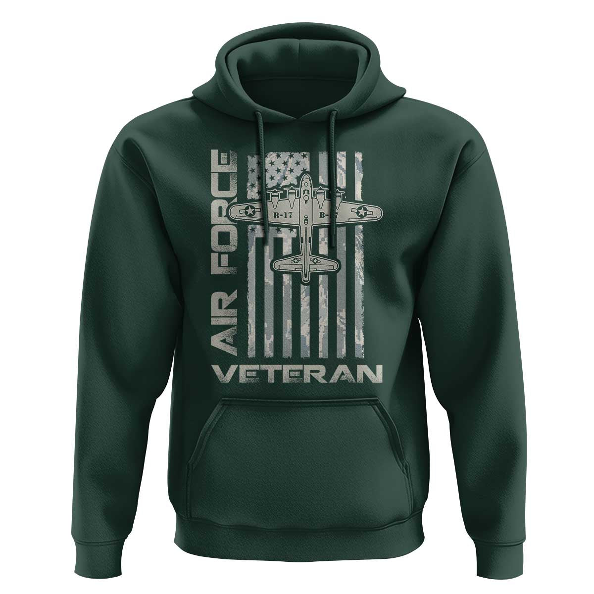 Air Force Veteran Hoodie Vintage Camo USA Flag Veterans - Wonder Print Shop