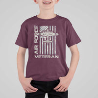 Air Force Veteran T Shirt For Kid Vintage Camo USA Flag Veterans - Wonder Print Shop