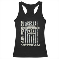 Air Force Veteran Racerback Tank Top Vintage Camo USA Flag Veterans - Wonder Print Shop
