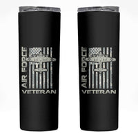 Air Force Veteran Skinny Tumbler Vintage Camo USA Flag Veterans - Wonder Print Shop