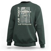 Air Force Veteran Sweatshirt Vintage Camo USA Flag Veterans - Wonder Print Shop