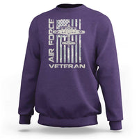 Air Force Veteran Sweatshirt Vintage Camo USA Flag Veterans - Wonder Print Shop