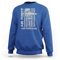 Air Force Veteran Sweatshirt Vintage Camo USA Flag Veterans - Wonder Print Shop