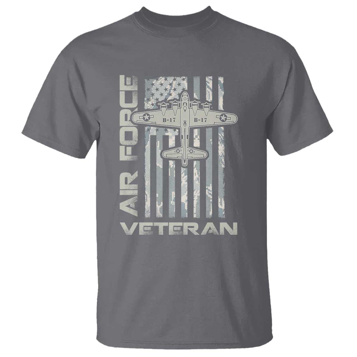 Air Force Veteran T Shirt Vintage Camo USA Flag Veterans - Wonder Print Shop