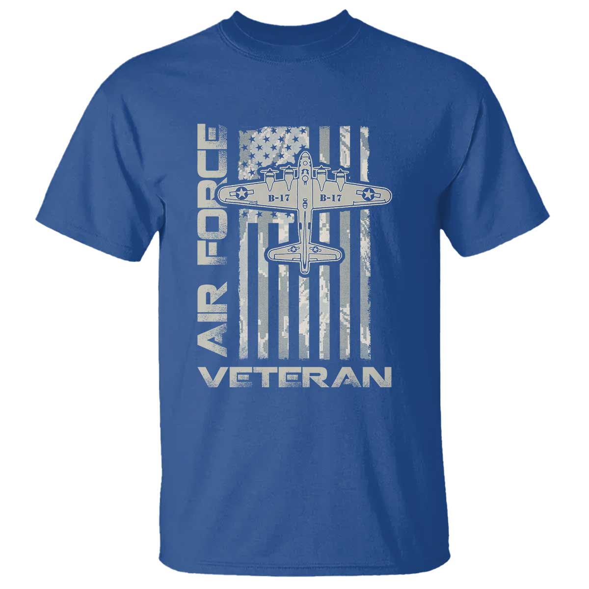 Air Force Veteran T Shirt Vintage Camo USA Flag Veterans - Wonder Print Shop