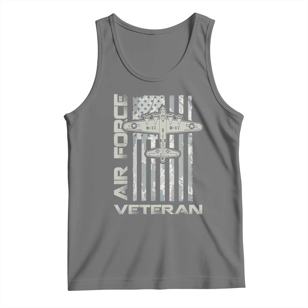 Air Force Veteran Tank Top Vintage Camo USA Flag Veterans - Wonder Print Shop