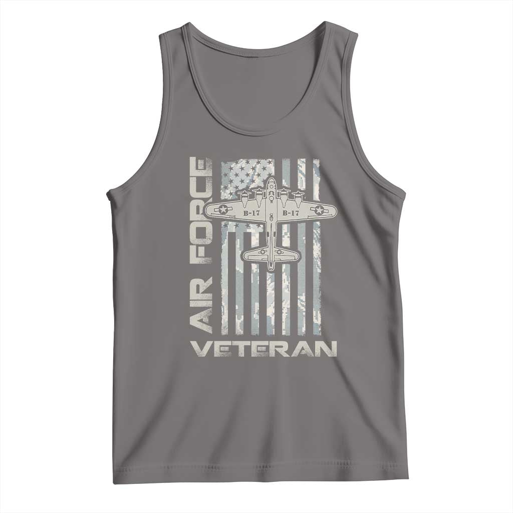 Air Force Veteran Tank Top Vintage Camo USA Flag Veterans - Wonder Print Shop