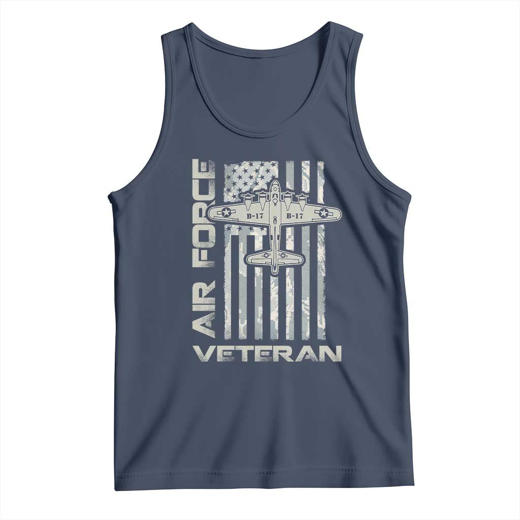 Air Force Veteran Tank Top Vintage Camo USA Flag Veterans - Wonder Print Shop