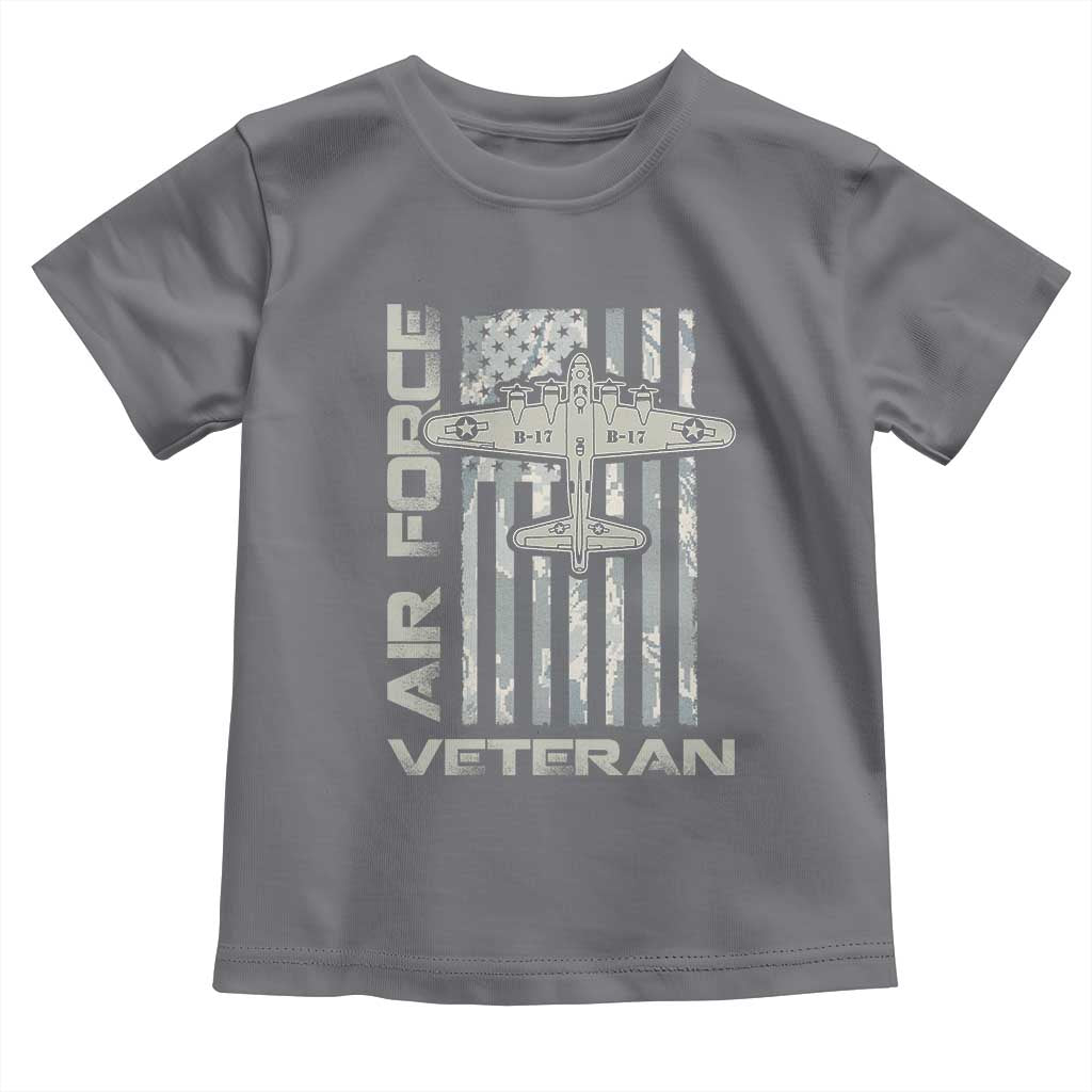 Air Force Veteran Toddler T Shirt Vintage Camo USA Flag Veterans - Wonder Print Shop