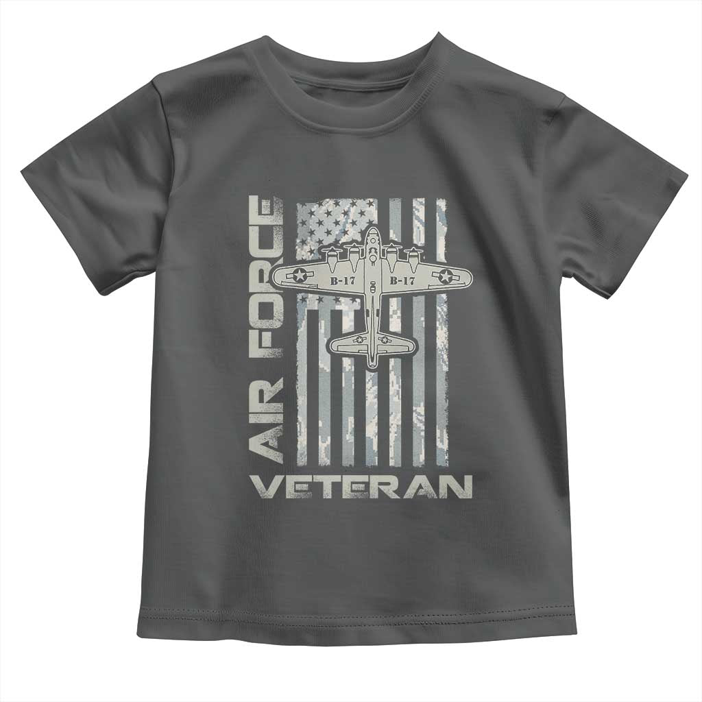 Air Force Veteran Toddler T Shirt Vintage Camo USA Flag Veterans - Wonder Print Shop