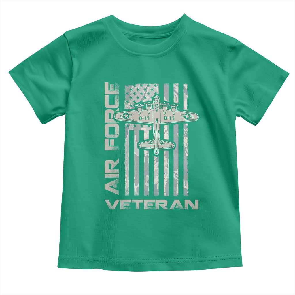 Air Force Veteran Toddler T Shirt Vintage Camo USA Flag Veterans - Wonder Print Shop