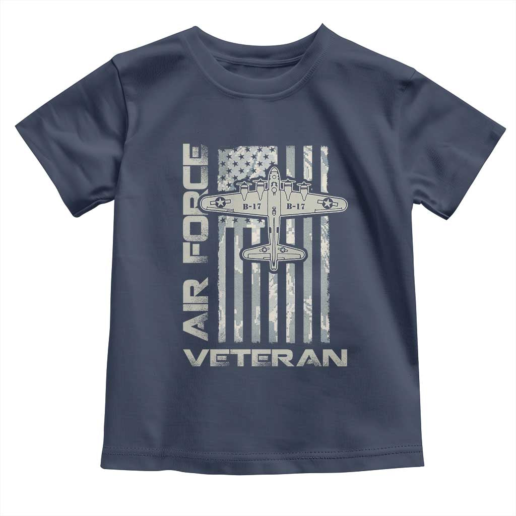 Air Force Veteran Toddler T Shirt Vintage Camo USA Flag Veterans - Wonder Print Shop