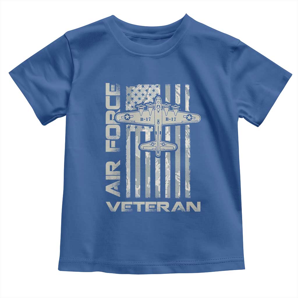 Air Force Veteran Toddler T Shirt Vintage Camo USA Flag Veterans - Wonder Print Shop