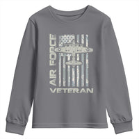 Air Force Veteran Youth Sweatshirt Vintage Camo USA Flag Veterans - Wonder Print Shop