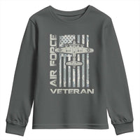 Air Force Veteran Youth Sweatshirt Vintage Camo USA Flag Veterans - Wonder Print Shop