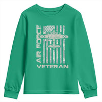 Air Force Veteran Youth Sweatshirt Vintage Camo USA Flag Veterans - Wonder Print Shop