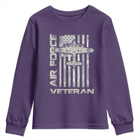 Air Force Veteran Youth Sweatshirt Vintage Camo USA Flag Veterans - Wonder Print Shop