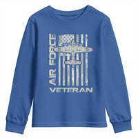 Air Force Veteran Youth Sweatshirt Vintage Camo USA Flag Veterans - Wonder Print Shop