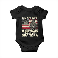 Proud Air Force Grandpa Baby Onesie My Soldier Airman Calls Me Grandpa US Flag - Wonder Print Shop