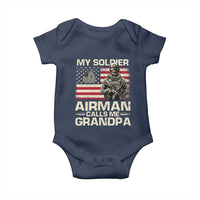 Proud Air Force Grandpa Baby Onesie My Soldier Airman Calls Me Grandpa US Flag - Wonder Print Shop