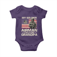 Proud Air Force Grandpa Baby Onesie My Soldier Airman Calls Me Grandpa US Flag - Wonder Print Shop