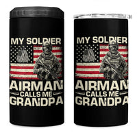 Proud Air Force Grandpa 4 in 1 Can Cooler Tumbler My Soldier Airman Calls Me Grandpa US Flag - Wonder Print Shop