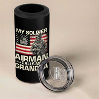Proud Air Force Grandpa 4 in 1 Can Cooler Tumbler My Soldier Airman Calls Me Grandpa US Flag - Wonder Print Shop