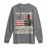 Proud Air Force Grandpa Long Sleeve Shirt My Soldier Airman Calls Me Grandpa US Flag - Wonder Print Shop