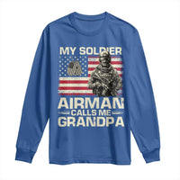 Proud Air Force Grandpa Long Sleeve Shirt My Soldier Airman Calls Me Grandpa US Flag - Wonder Print Shop
