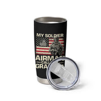 Proud Air Force Grandpa Tumbler Cup My Soldier Airman Calls Me Grandpa US Flag - Wonder Print Shop