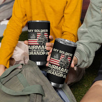 Proud Air Force Grandpa Tumbler Cup My Soldier Airman Calls Me Grandpa US Flag - Wonder Print Shop