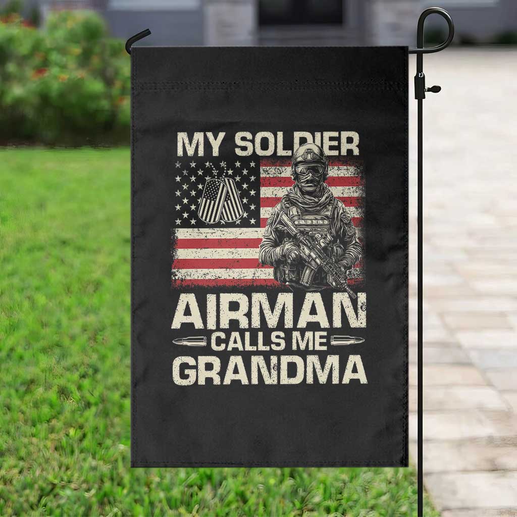 Proud Air Force Grandma Garden Flag My Soldier Airman Calls Me Grandma US Flag - Wonder Print Shop