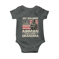 Proud Air Force Grandma Baby Onesie My Soldier Airman Calls Me Grandma US Flag - Wonder Print Shop