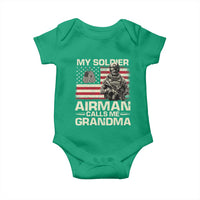 Proud Air Force Grandma Baby Onesie My Soldier Airman Calls Me Grandma US Flag - Wonder Print Shop