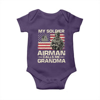 Proud Air Force Grandma Baby Onesie My Soldier Airman Calls Me Grandma US Flag - Wonder Print Shop