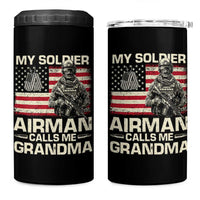 Proud Air Force Grandma 4 in 1 Can Cooler Tumbler My Soldier Airman Calls Me Grandma US Flag - Wonder Print Shop
