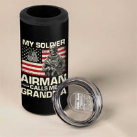 Proud Air Force Grandma 4 in 1 Can Cooler Tumbler My Soldier Airman Calls Me Grandma US Flag - Wonder Print Shop
