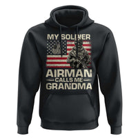 Proud Air Force Grandma Hoodie My Soldier Airman Calls Me Grandma US Flag - Wonder Print Shop