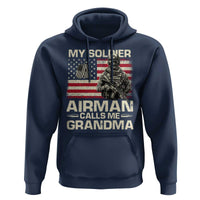 Proud Air Force Grandma Hoodie My Soldier Airman Calls Me Grandma US Flag - Wonder Print Shop