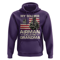 Proud Air Force Grandma Hoodie My Soldier Airman Calls Me Grandma US Flag - Wonder Print Shop