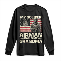 Proud Air Force Grandma Long Sleeve Shirt My Soldier Airman Calls Me Grandma US Flag - Wonder Print Shop