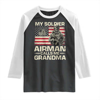 Proud Air Force Grandma Raglan Shirt My Soldier Airman Calls Me Grandma US Flag - Wonder Print Shop