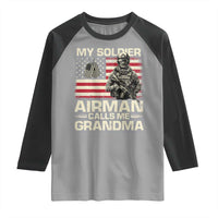 Proud Air Force Grandma Raglan Shirt My Soldier Airman Calls Me Grandma US Flag - Wonder Print Shop