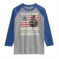 Proud Air Force Grandma Raglan Shirt My Soldier Airman Calls Me Grandma US Flag - Wonder Print Shop