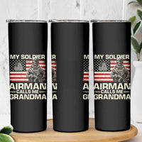 Proud Air Force Grandma Skinny Tumbler My Soldier Airman Calls Me Grandma US Flag - Wonder Print Shop