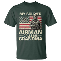Proud Air Force Grandma T Shirt My Soldier Airman Calls Me Grandma US Flag - Wonder Print Shop