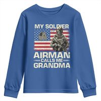 Proud Air Force Grandma Youth Sweatshirt My Soldier Airman Calls Me Grandma US Flag - Wonder Print Shop